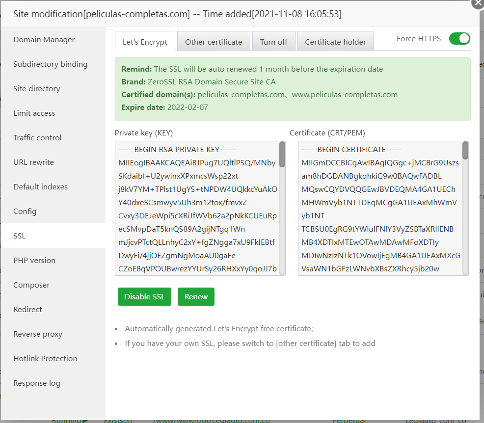 Why my site does not load in https - aaPanel - Free Hosting control panel.  One-click LAMP/LEMP.